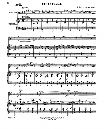 Raff - 6 Morceaux - Scores and Parts Tarantella (No. 6)