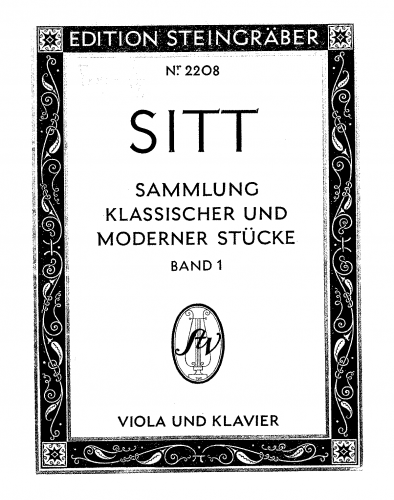 Sitt - Sammlung Klassischer und Moderner Stücke für Bratsche und Klavier - Scores and Parts