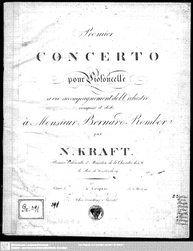 Kraft - Cello Concerto No. 1