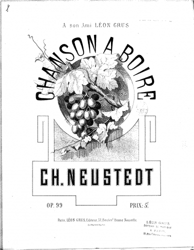 Neustedt - Chanson à boire - Score