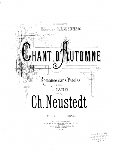 Neustedt - Chant d'automne - Score