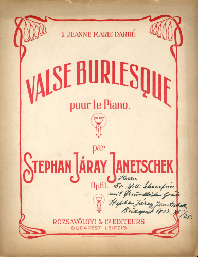 Járay-Janetschek - Valse burlesque, Op. 61 - Score