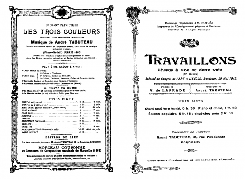 Tabuteau - Travaillons - Score