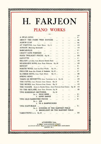 Farjeon - Variations in A, Op. 35 - Score