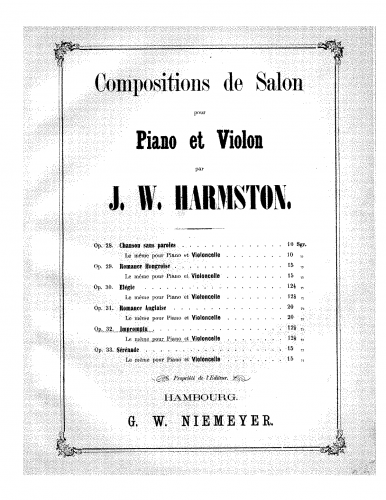 Harmston - Impromptu, Op. 32 - piano score