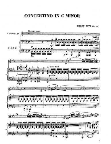 Pitt - Concertino for Clarinet - For Clarinet and Piano (Composer)