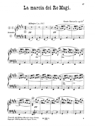 Ravanello - 6 Pezzetti facili per armonio od organo - Score