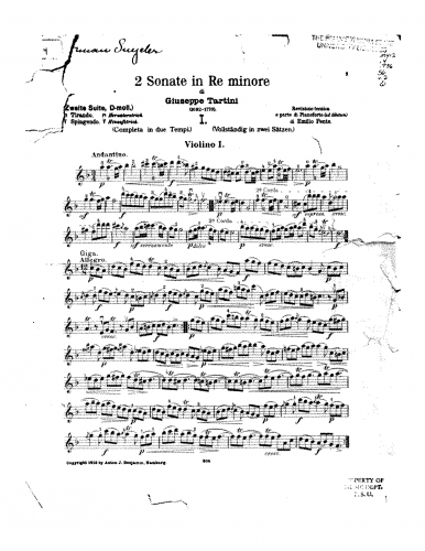Tartini - Trio Sonata in D minor, Capri 535/9