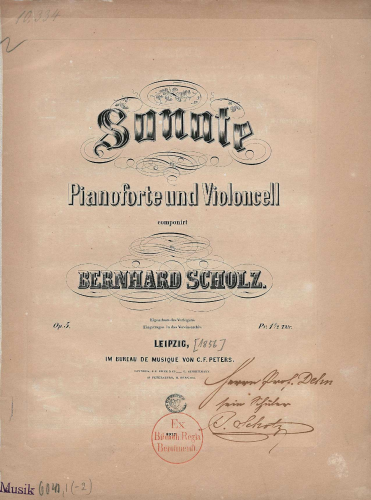 Scholz - Cello Sonata - Scores and Parts