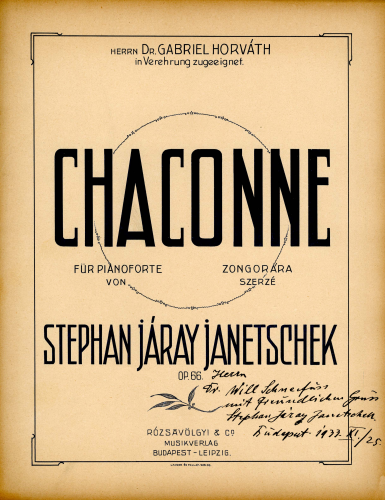 Járay-Janetschek - Chaconne, Op. 66 - Score
