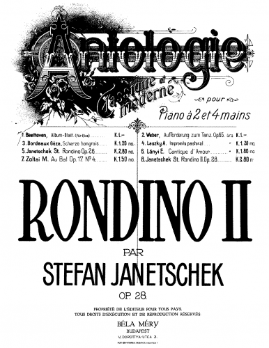 Járay-Janetschek - Rondino No. 2, Op. 28 - Score