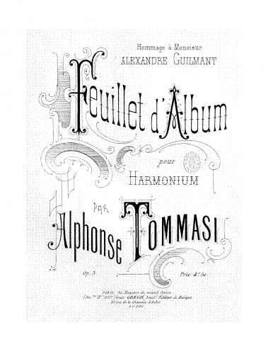 Tommasi - Feuillet d'album - Score