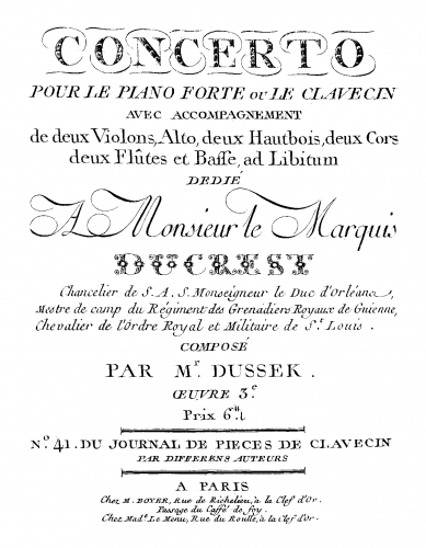 Dussek - Piano Concerto in E-flat major, Op. 3