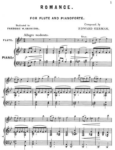 German - Romance for Flute and Piano - Scores and Parts