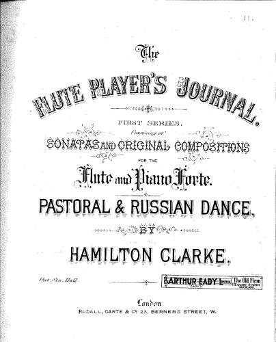 Clarke - Pastoral and Russian Dance - Scores and Parts
