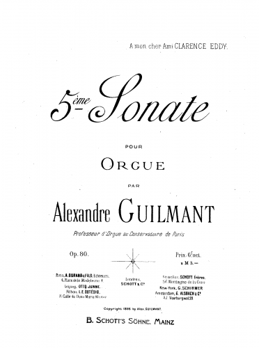 Guilmant - Organ Sonata No. 5 in C minor - Organ Scores - Score