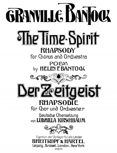Bantock - The Time Spirit - Vocal Score - Score