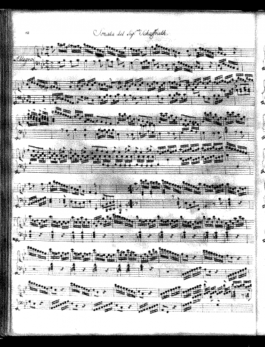 Schaffrath - Harpsichord Sonata in G minor - Score