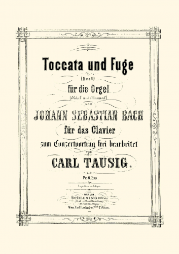 Bach - Toccata and Fugue in D minor - For Piano solo (Tausig) - Score