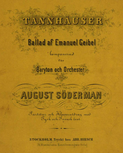 Söderman - Tannhäuser - Full score and vocal score