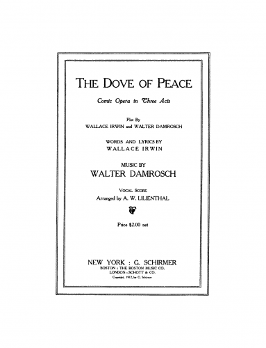 Damrosch - The Dove of Peace - Vocal Score - Score