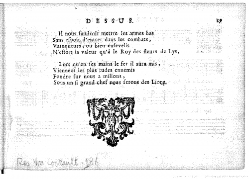 Boësset - Second livre d'airs de cour à quatre et cinq parties - Dessus (missing title page)