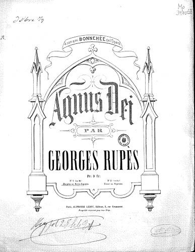 Rupès - Agnus Dei - Score