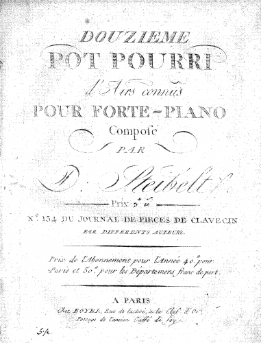 Steibelt - Pot-Pourri No. 12 - Score