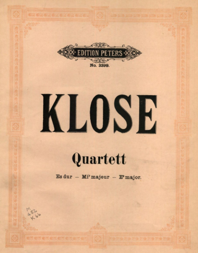 Klose - String Quartet in E flat major