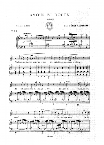 Rupès - Amour et doute - Score