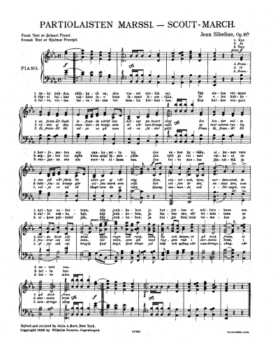 Sibelius - 2 Marches, Op. 91 - Arrangements For Mixed Choir and Piano - 2. Scout March