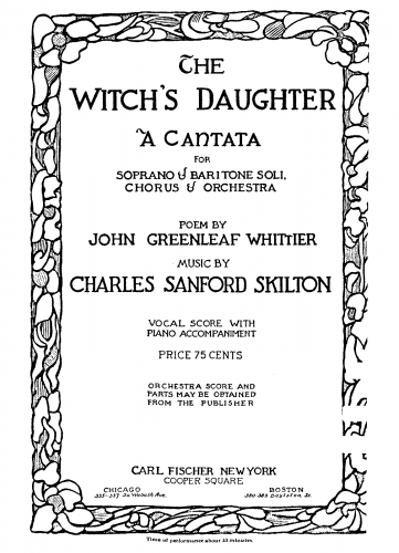 Skilton - The Witch's Daughter - Vocal Score - Score