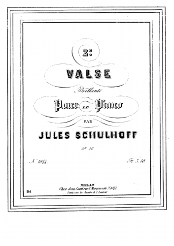 Schulhoff - Grande Valse Brillante No. 2 - Piano Score - Score