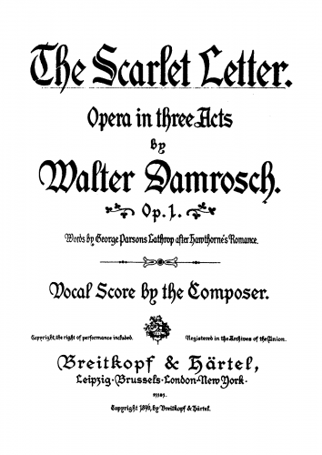 Damrosch - The Scarlet Letter - Vocal Score - Score