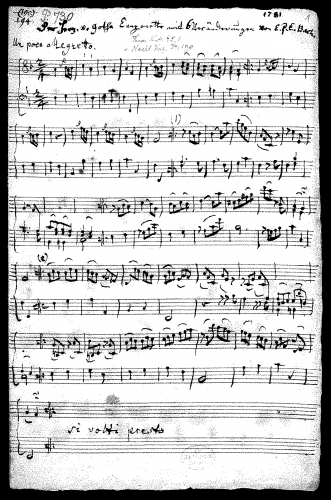 Bach - Canzonetta con 6 Variazioni - Score