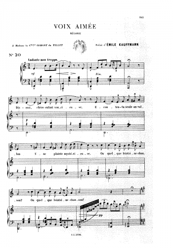 Rupès - Voix aimée - Score