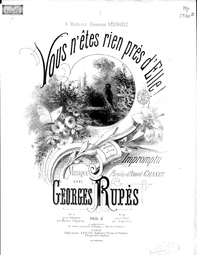 Rupès - Vous n'êtes rien près d'elle! - Score