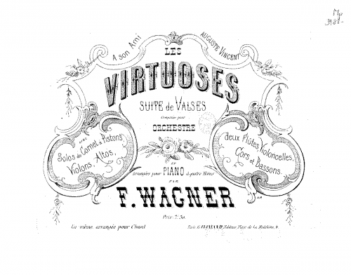 Wagner - Les virtuoses - For Piano 4 Hands - Score
