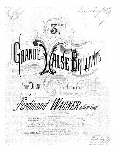 Wagner - Troisième grande valse brillante - Score