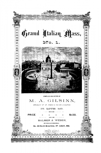 Gilsinn - Grand Italian Mass, No. 1 - Vocal Score - Score