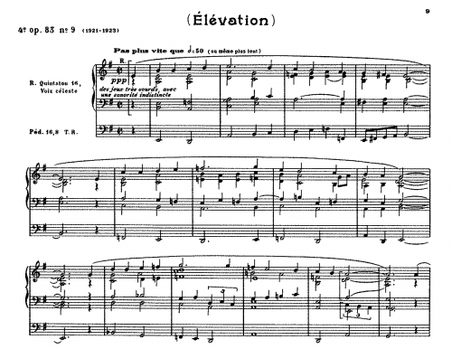 Koechlin - 20 Chorals, Op. 83 - 9. Élévation