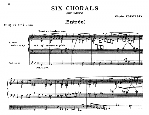 Koechlin - 15 Chorals, Op. 79 - 14. Entrée