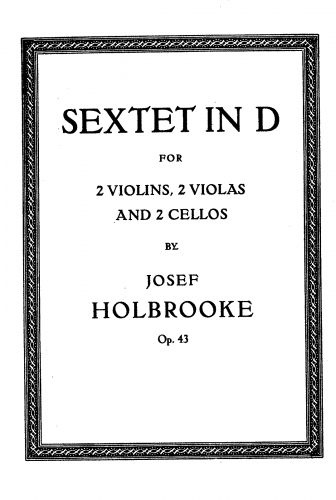 Holbrooke - String Sextet - Score