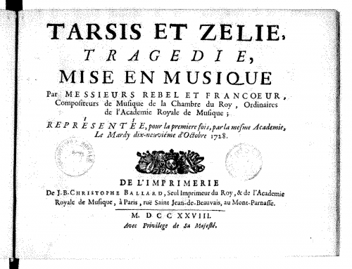Franc?ur - Tarsis et Zélie - Condensed Score