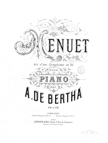 Bertha - Menuet - Score