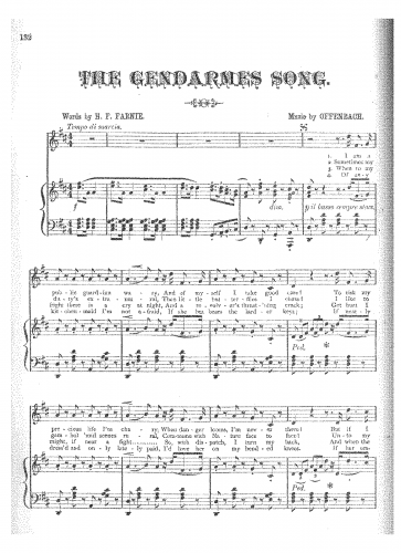 Offenbach - Geneviève de Brabant - Couplets des hommes d'armes (Act II, No. 14) For Voice and Piano - Score