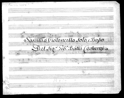 Costanzi - Cello Sonata in C minor - Score
