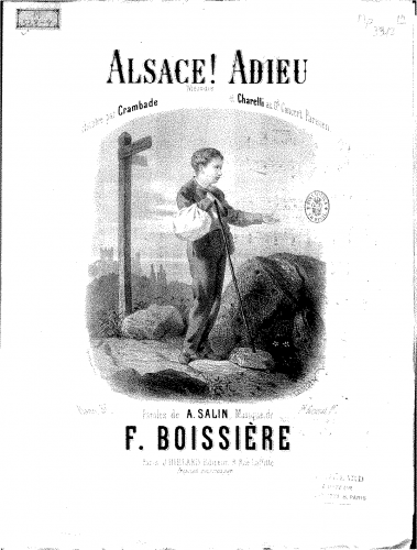 Boissière - Alsace! adieu - Score