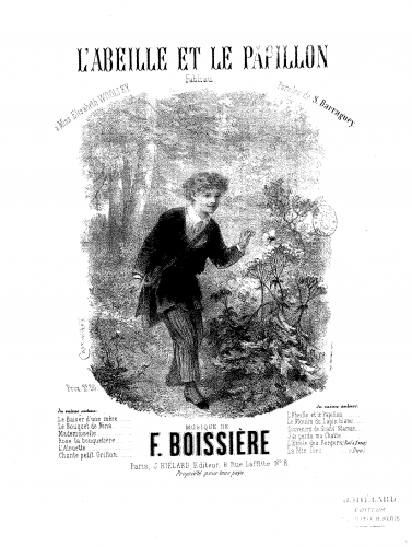 Boissière - L'abeille et le papillon - Score