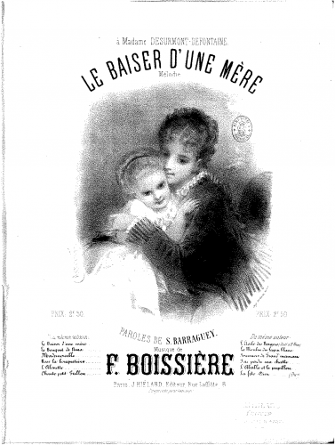 Boissière - Le baiser d'une mère - Score